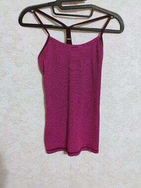 Lululemon Power Y Striped Pink Tank Top Size Medium
